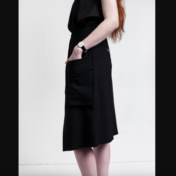 Acne Studios- Pine Patch Skirt in Black- NWOT- 36/6 - Picture 3 of 10